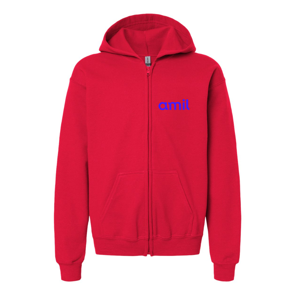 Youth Amil Gildan Heavy Blend Full Zip Hooded Sweatshirt