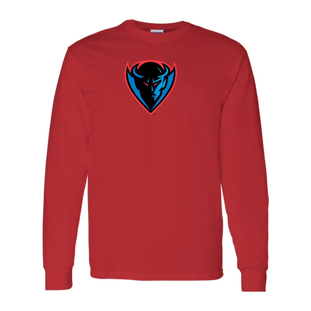 Men's DePaul Blue Demons Gildan Heavy Cotton Long Sleeve T-Shirt