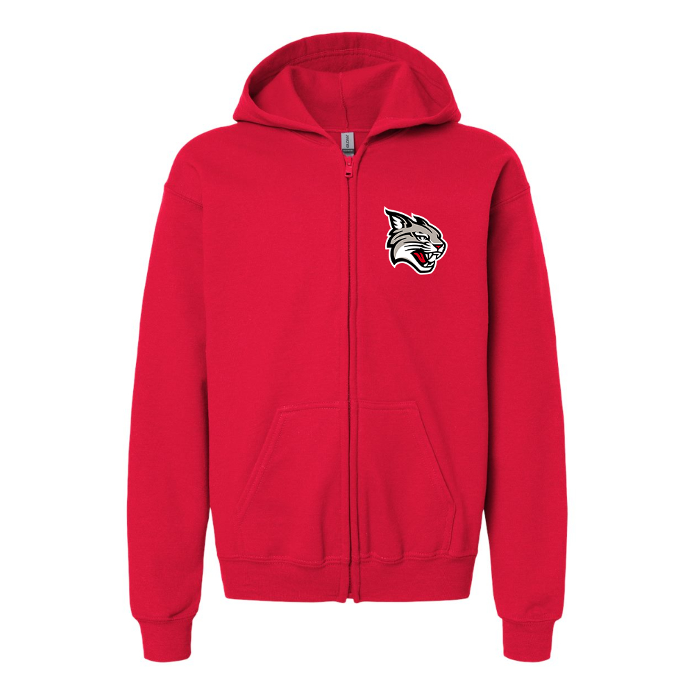 Youth Davidson Wildcats Gildan Heavy Blend Full Zip Hooded Sweatshirt