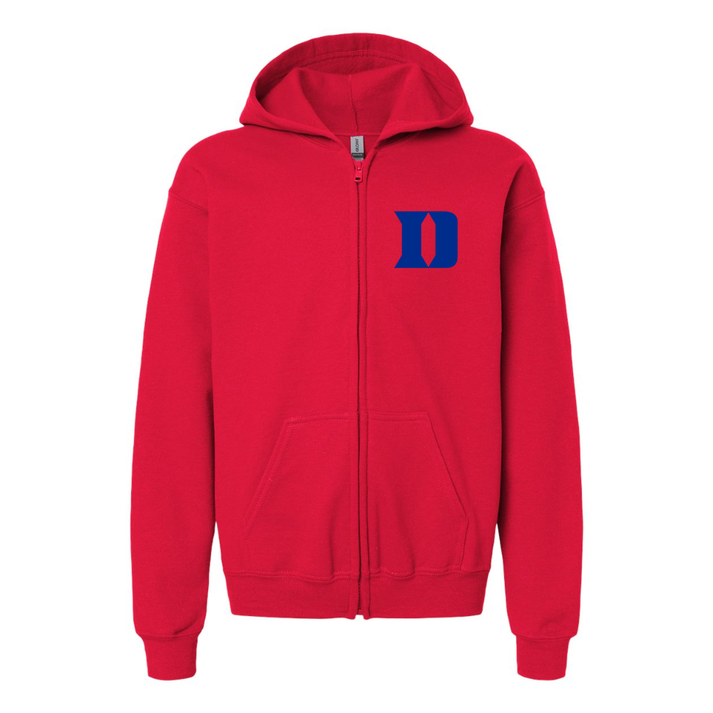 Youth  Duke Blue Devils Gildan Heavy Blend Full Zip Hooded Sweatshirt