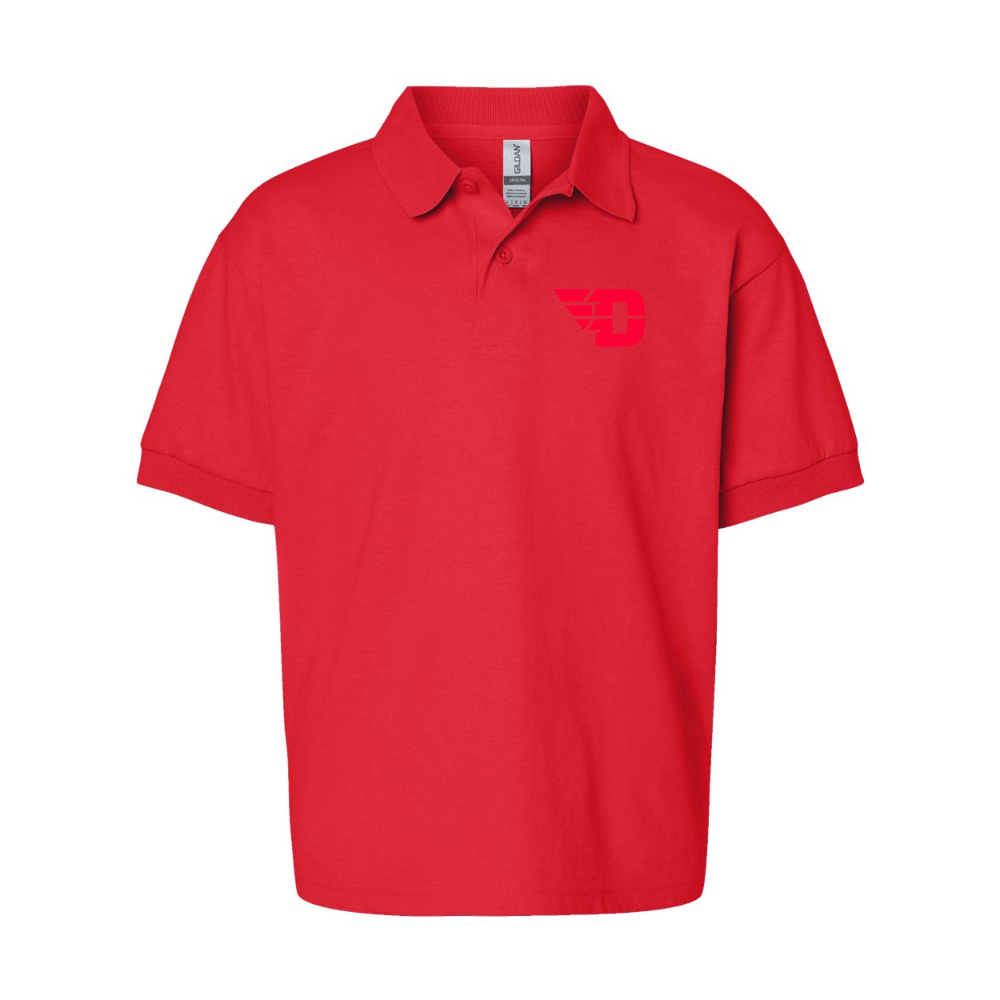 Youth Dayton Flyers Gildan Dry Blend Jersey Polo