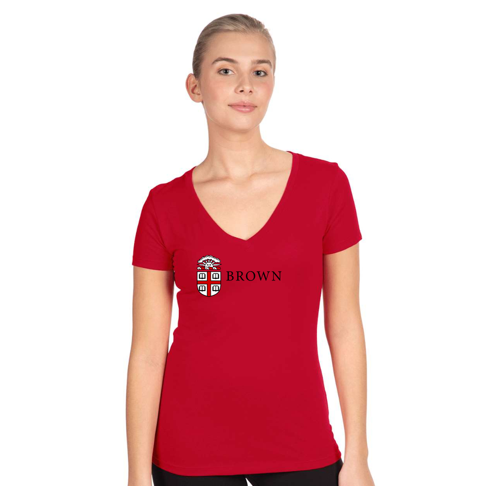 Women's Brown University Next Level V-Neck T-Shirt