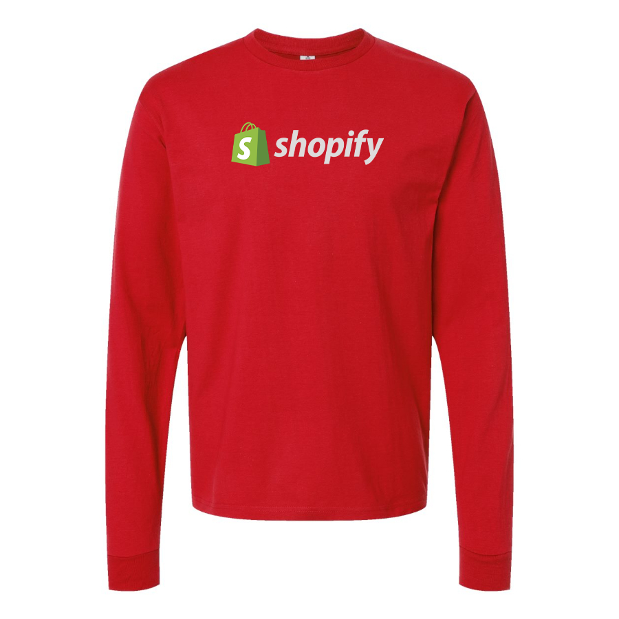 Men's Shopify Logo Cotton Long Sleeve T-Shirt