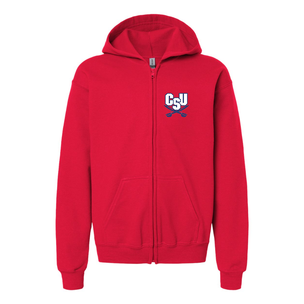 Youth  CSU Buccaneers   Gildan Heavy Blend Full Zip Hooded Sweatshirt