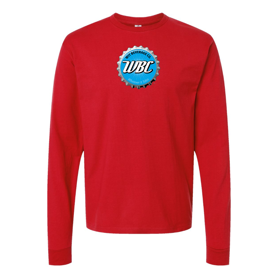 Men's Wit Beverage Company Logo Cotton Long Sleeve T-Shirt