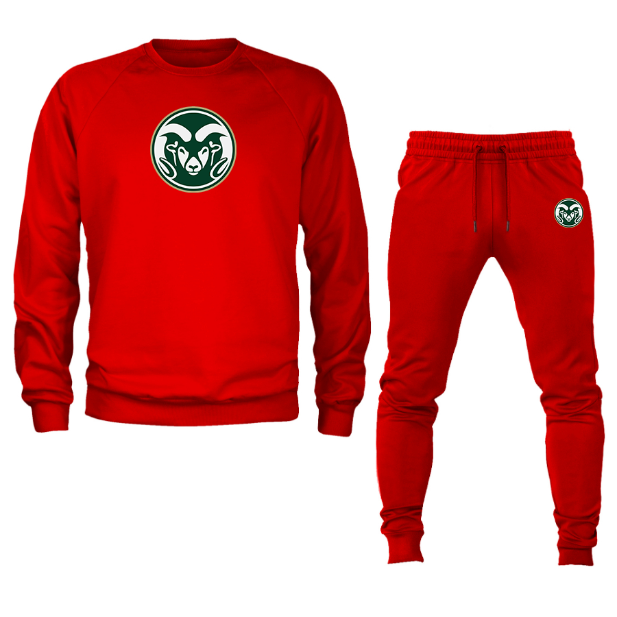 Men's  Colorado State Rams Crewneck Sweatshirt Joggers Suit