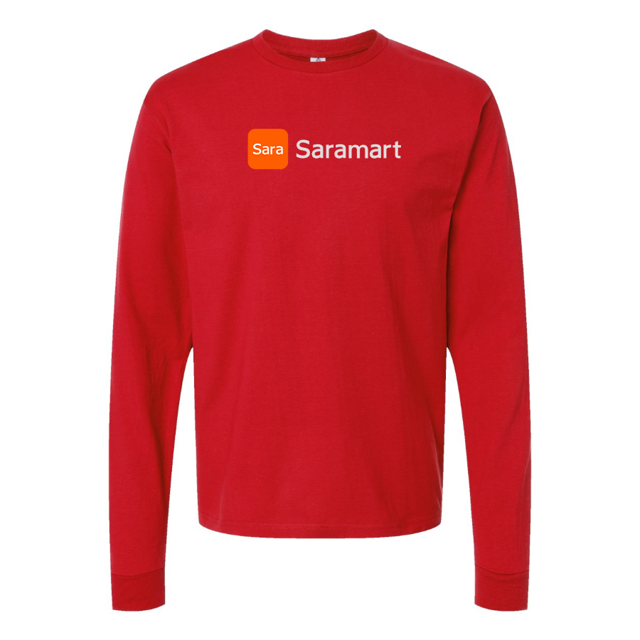 Men's Saramart Logo Cotton Long Sleeve T-Shirt