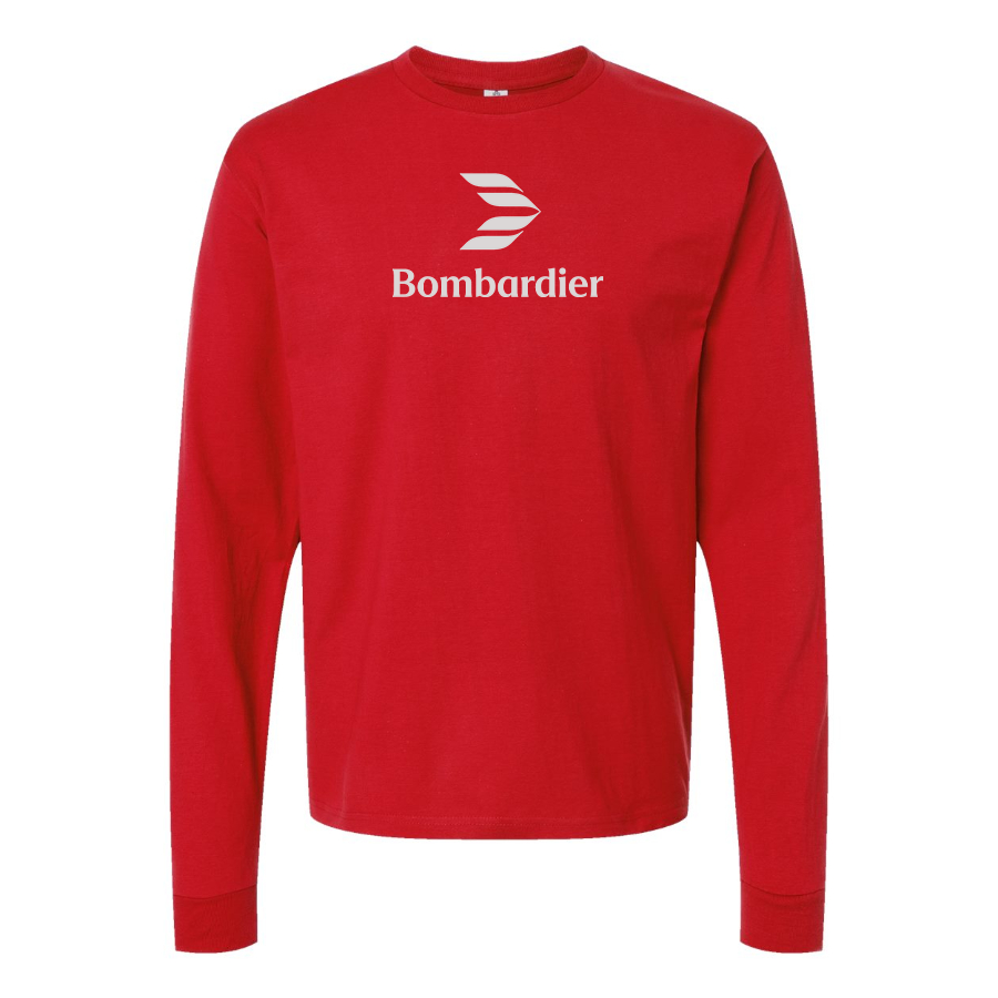Men's Bombardier Logo Cotton Long Sleeve T-Shirt