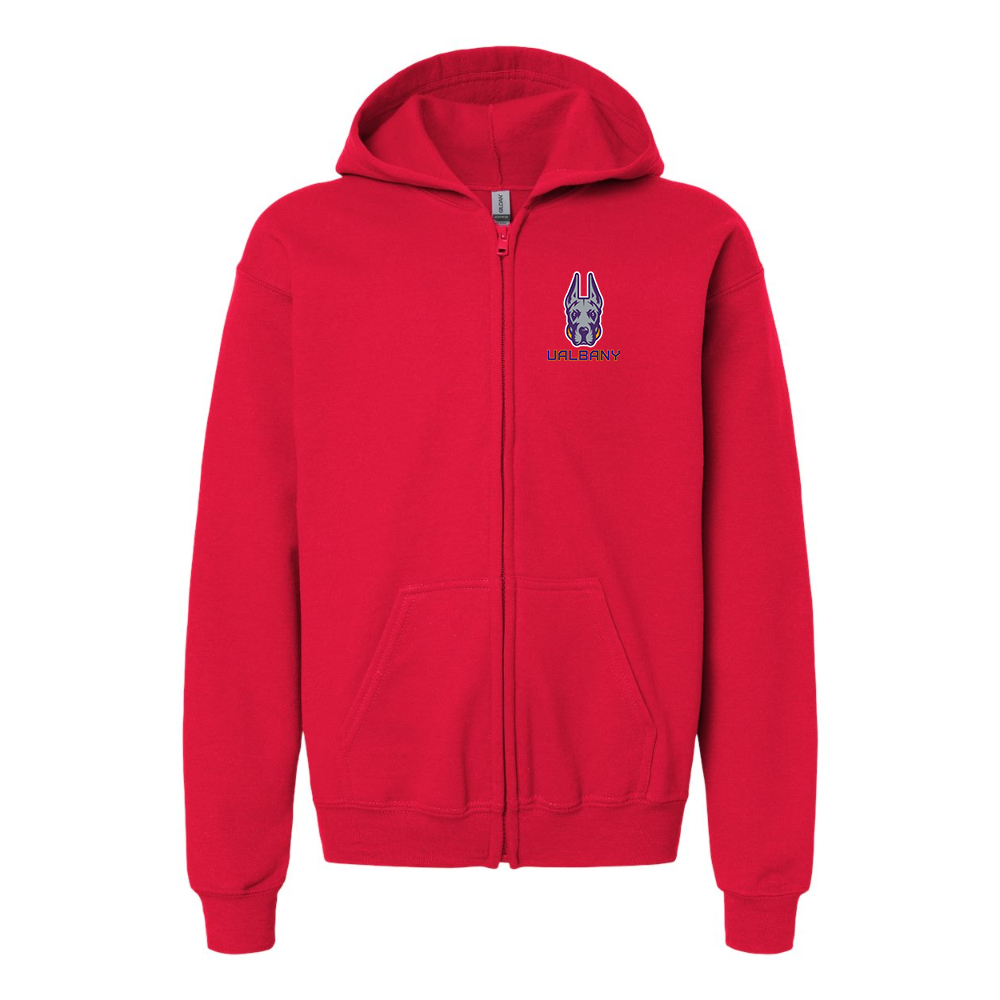 Gildan Heavy Blend Youth Albany Great Danes Full Zip Hooded Sweatshirt