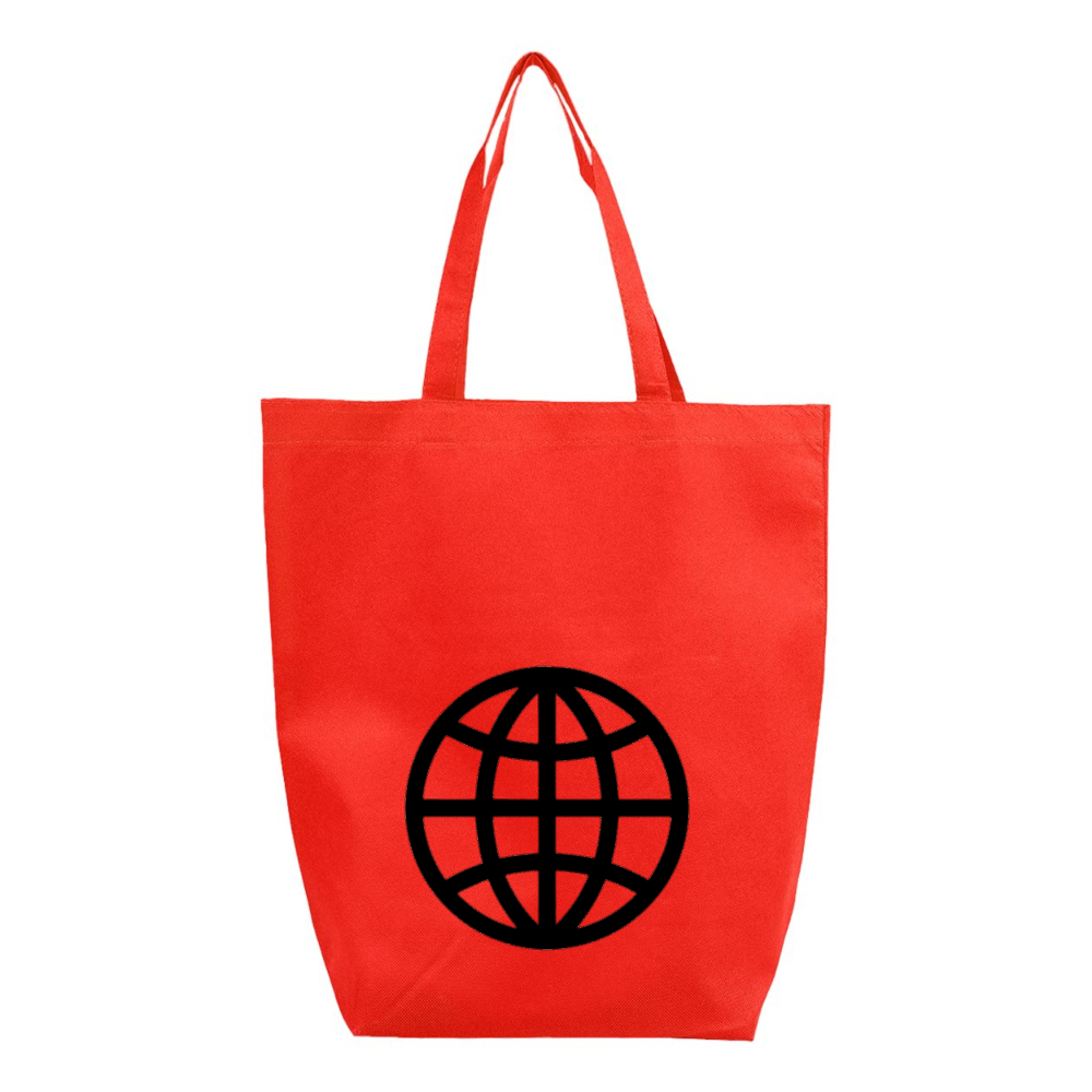 Internet Globe Q-Tees Non-Woven Gusset Bottom Tote