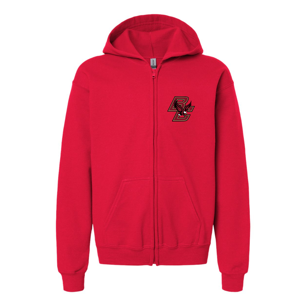 Youth Boston College Eagles  Gildan Heavy Blend Full Zip Hooded Sweatshirt