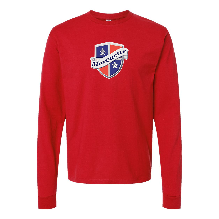 Men's Marquette Logo Cotton Long Sleeve T-Shirt