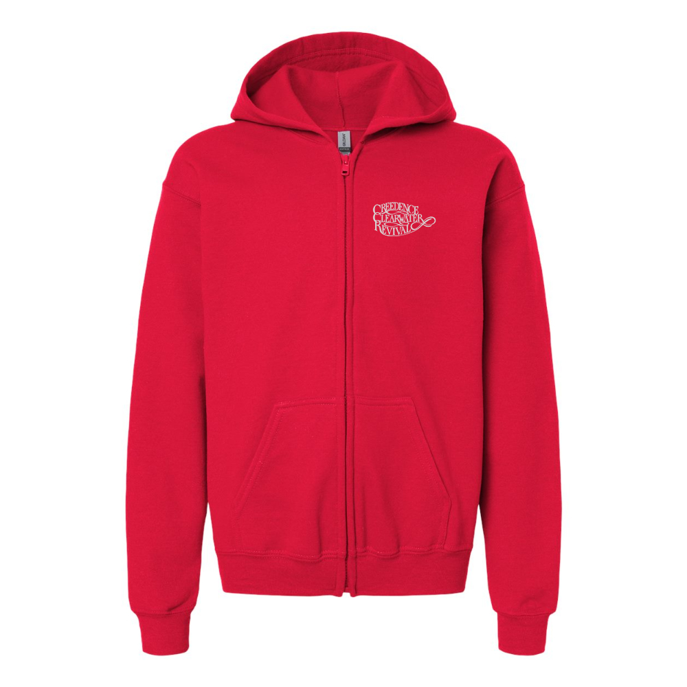 Youth Creedence Clearwater Revival Gildan Heavy Blend Full Zip Hooded Sweatshirt