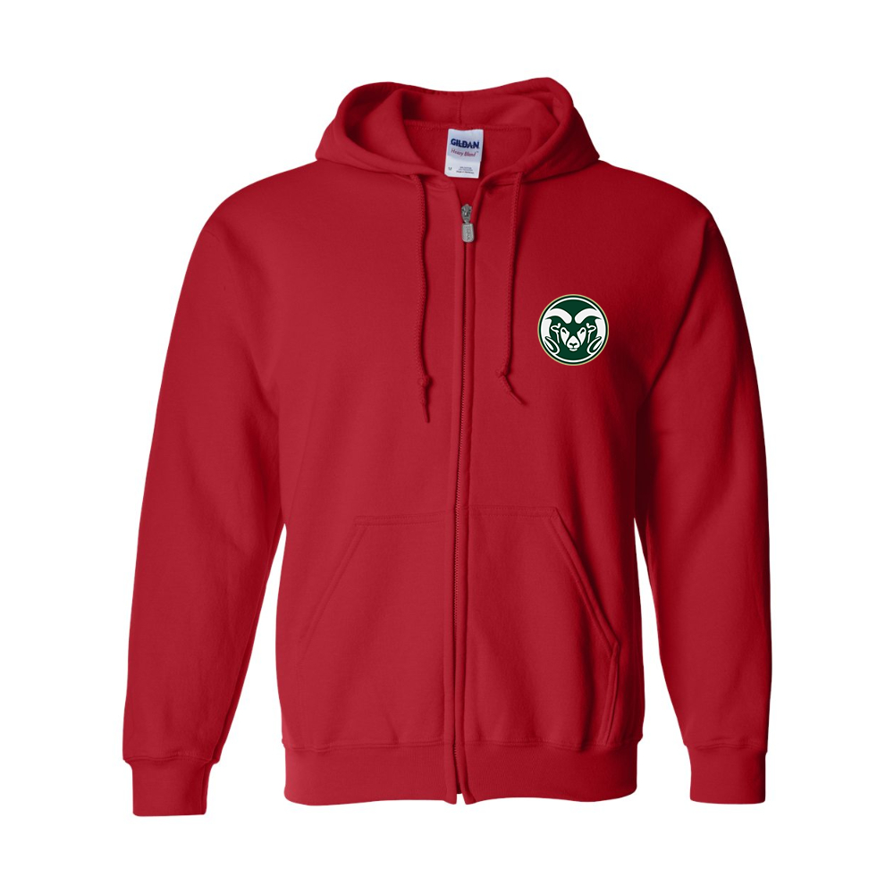 Men's Colorado State Rams Gildan  Heavy Blend Full Zip Hooded Sweatshirt