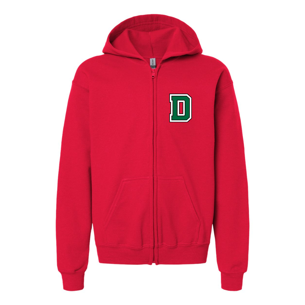 Youth  Dartmouth Big Green Gildan Heavy Blend Full Zip Hooded Sweatshirt