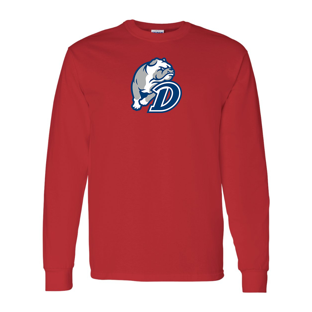 Men's Drake Bulldogs Gildan Heavy Cotton Long Sleeve T-Shirt