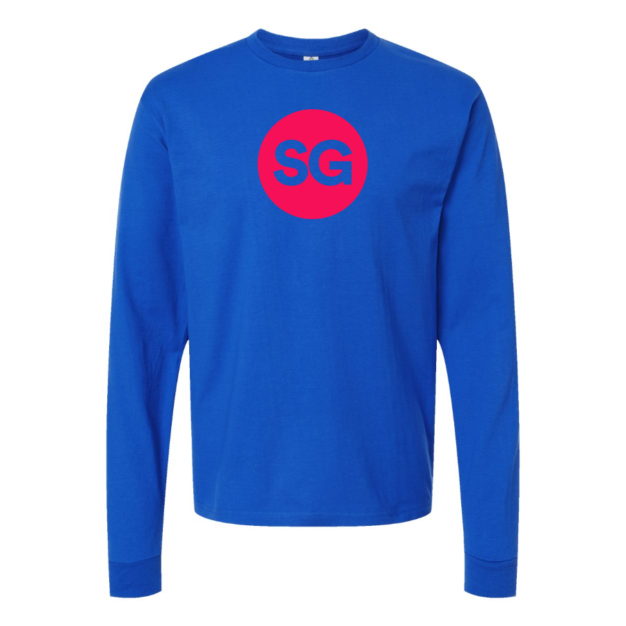 Men's Sofiagray Logo Cotton Long Sleeve T-Shirt