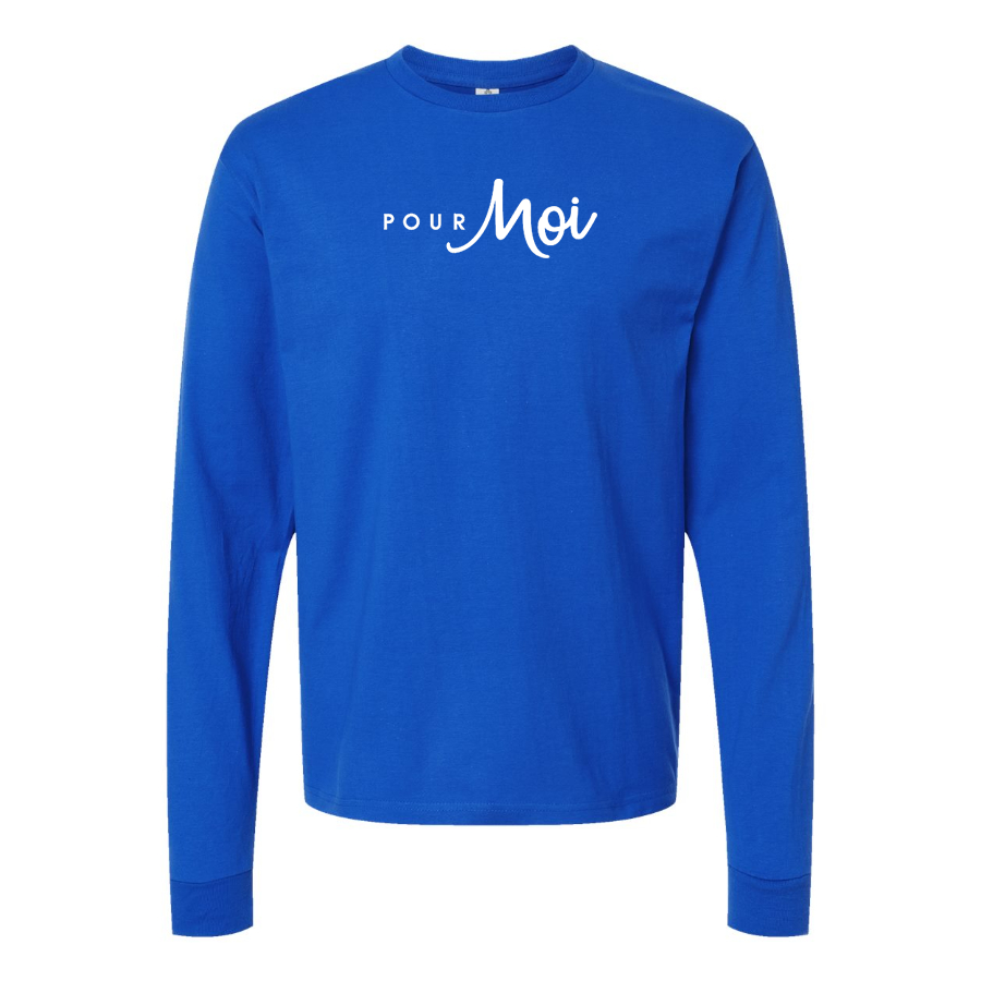 Men's  Pour Moi Logo  Cotton Long Sleeve T-Shirt