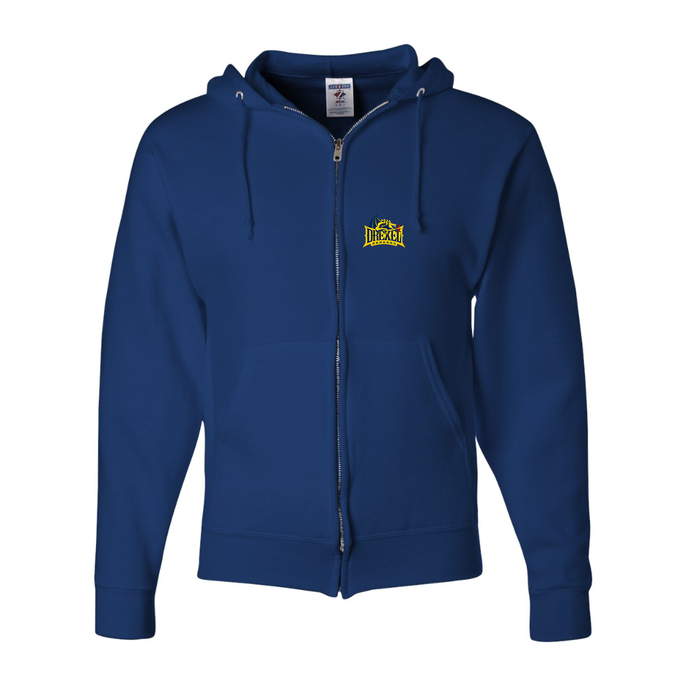 Men's Drexel Dragons JERZEES NuBlend Full-Zip Hooded Sweatshirt