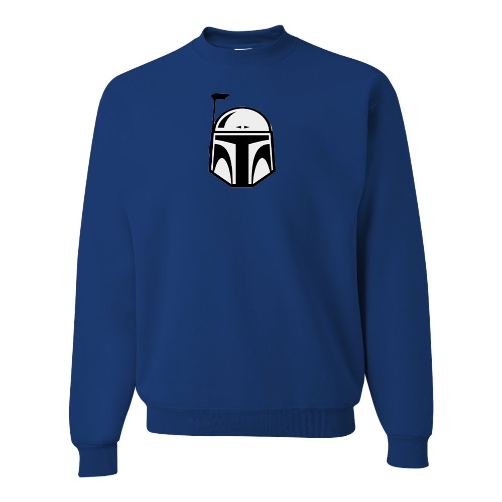 Men's Star Wars Boba Fett Helmet JERZEES NuBlend Crewneck Sweatshirt