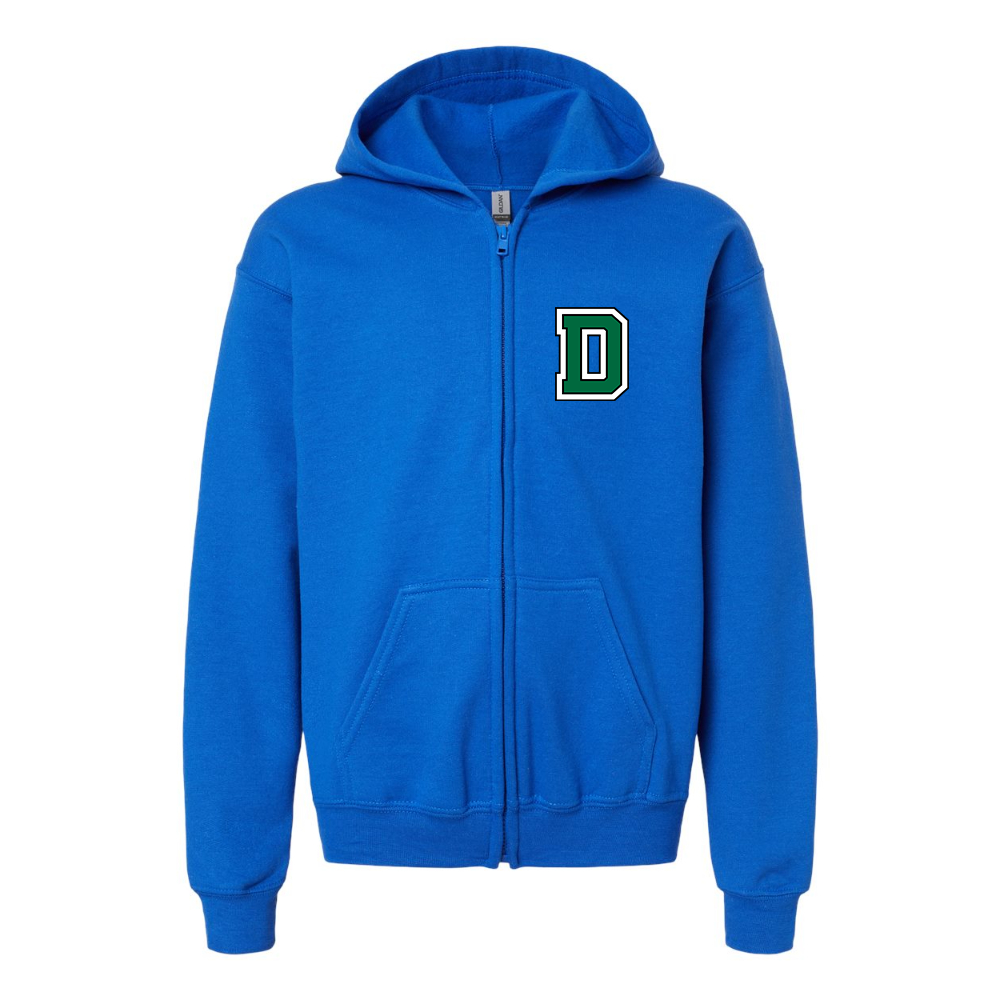 Youth  Dartmouth Big Green Gildan Heavy Blend Full Zip Hooded Sweatshirt