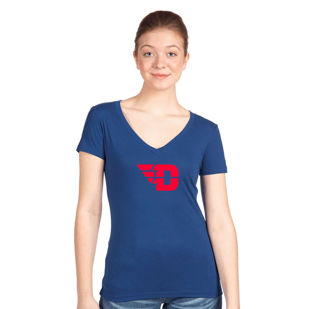 Women's Dayton Flyers  Next Level V-Neck T-Shirt