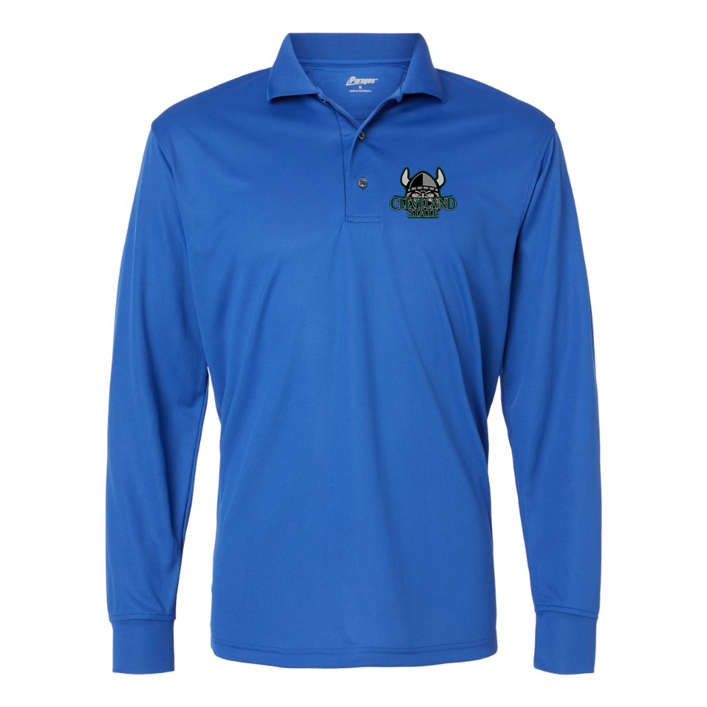 Men's  Cleveland State Vikings    Paragon Prescott Long Sleeve Polo