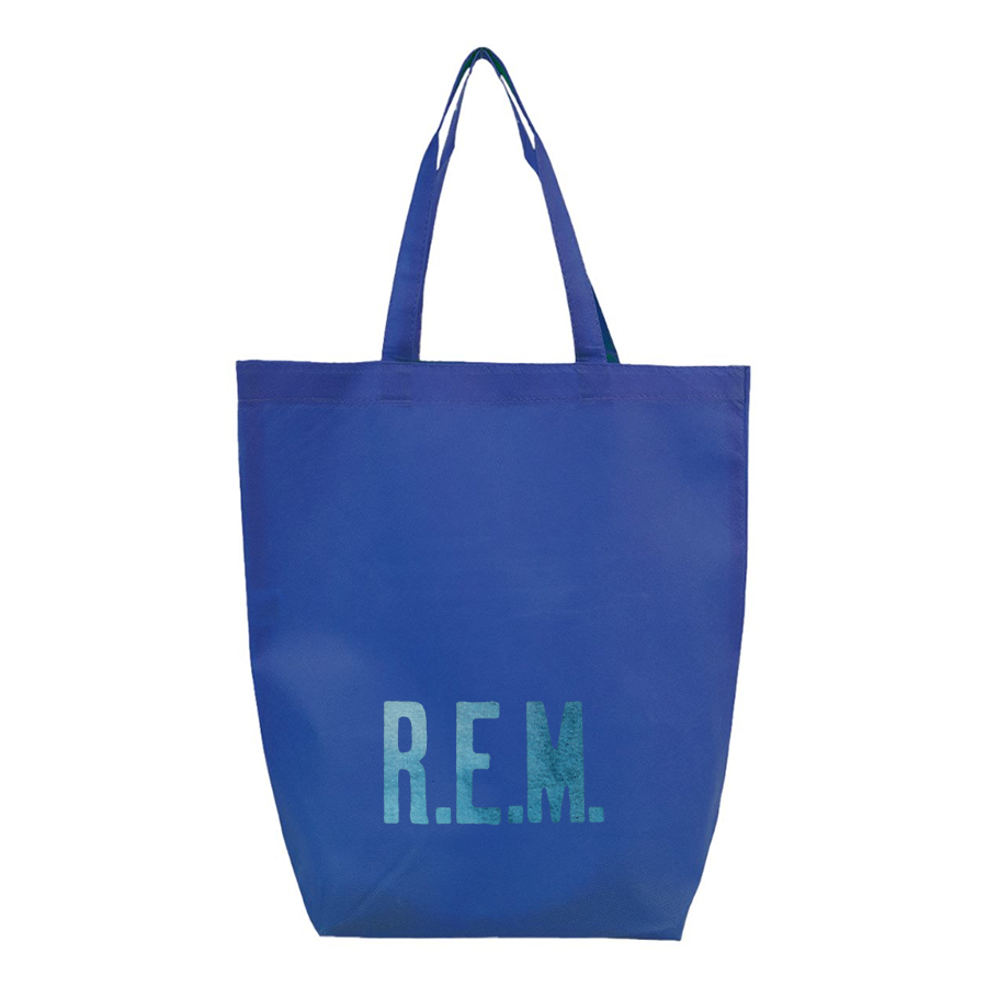 R.E.M. Blue Q-Tees Non-Woven Gusset Bottom Tote