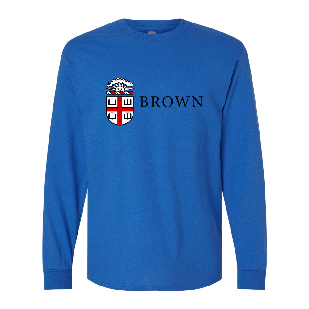 Men's Brown University Gildan Heavy Cotton Long Sleeve T-Shirt
