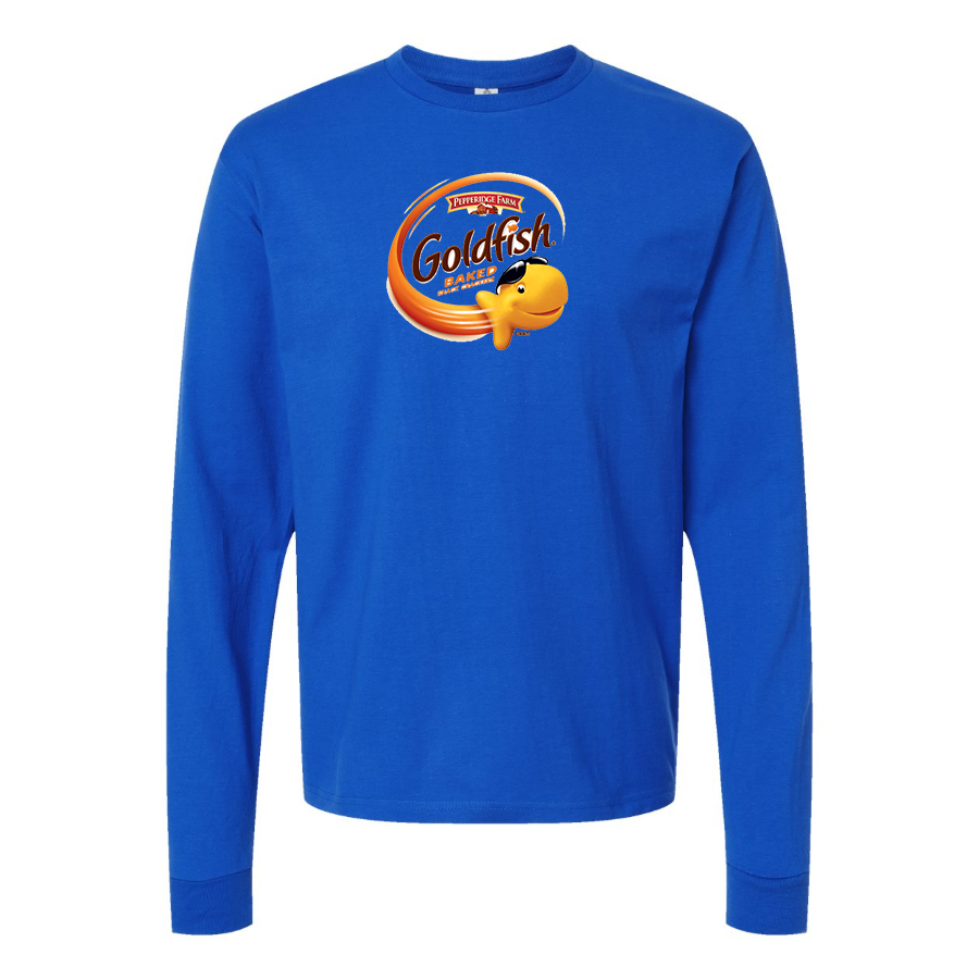Men's Goldfish Logo Cotton Long Sleeve T-Shirt
