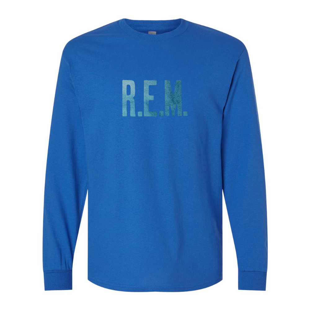 Men's  R.E.M. Blue  Gildan Heavy Cotton Long Sleeve T-Shirt