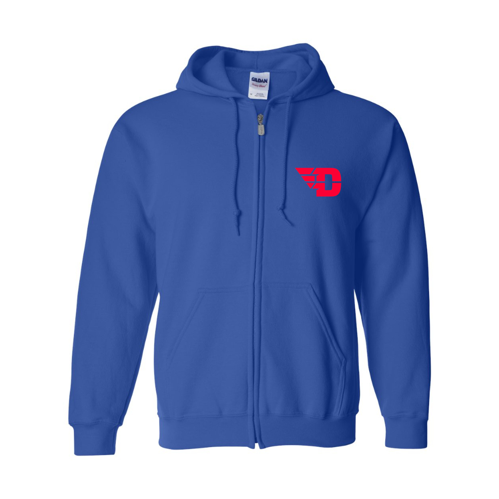 Men's Dayton Flyers  Gildan  Heavy Blend Full Zip Hooded Sweatshirt