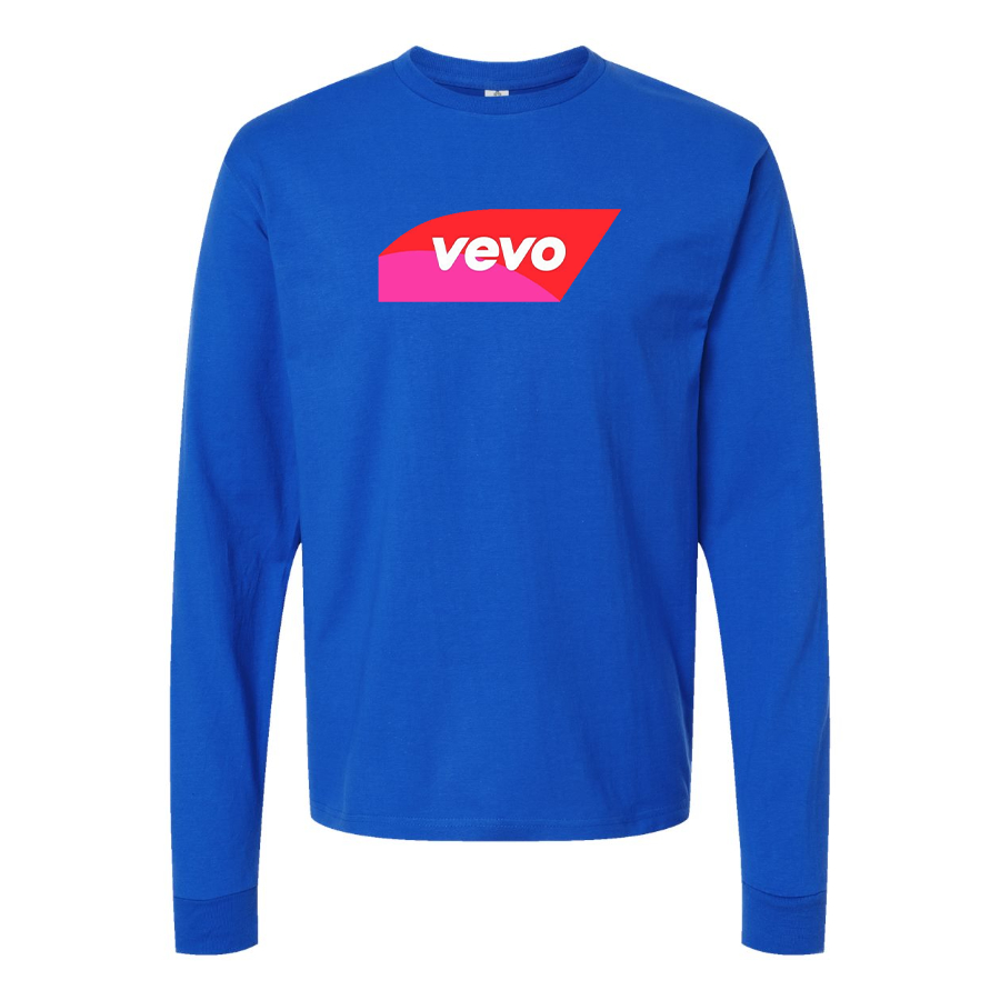 Men's Vevo Thumbnail Banner Logo Cotton Long Sleeve T-Shirt