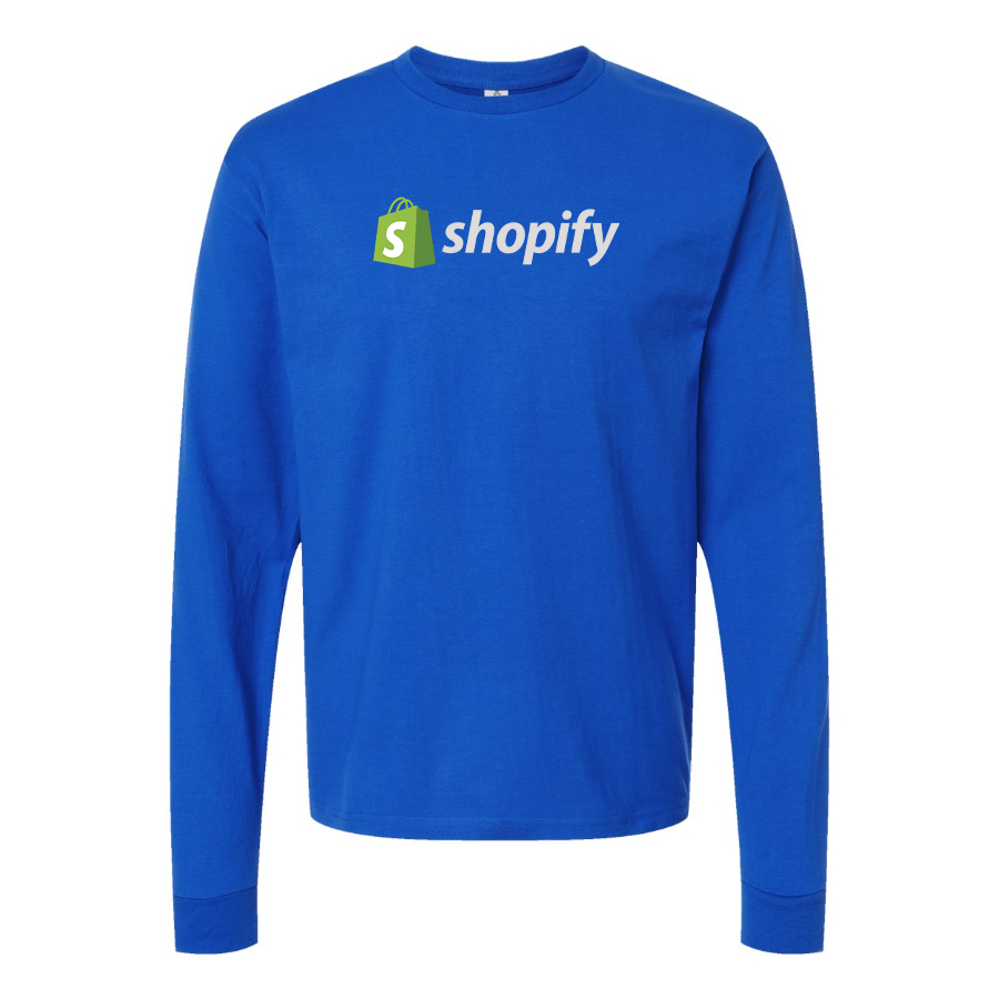 Men's Shopify Logo Cotton Long Sleeve T-Shirt