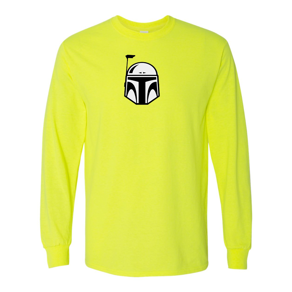 Men's Star Wars Boba Fett Helmet Gildan Heavy Cotton Long Sleeve T-Shirt
