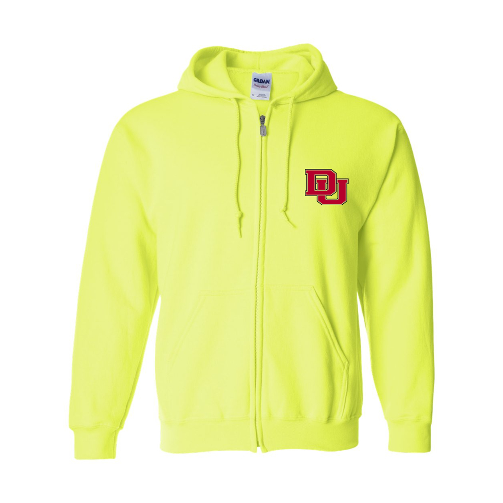 Men's Denver Pioneers  Gildan  Heavy Blend Full Zip Hooded Sweatshirt