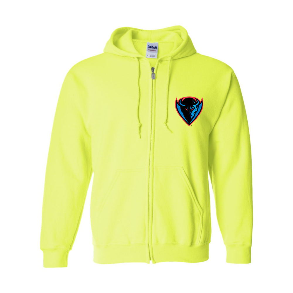 Men's  DePaul Blue Demons Gildan  Heavy Blend Full Zip Hooded Sweatshirt