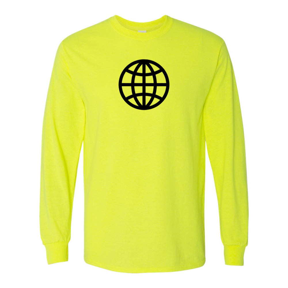 Men's  Internet Globe Gildan Heavy Cotton Long Sleeve T-Shirt