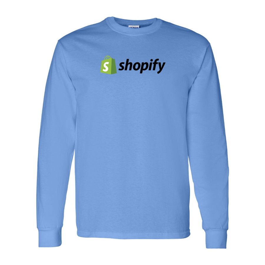Men's Shopify Logo Cotton Long Sleeve T-Shirt