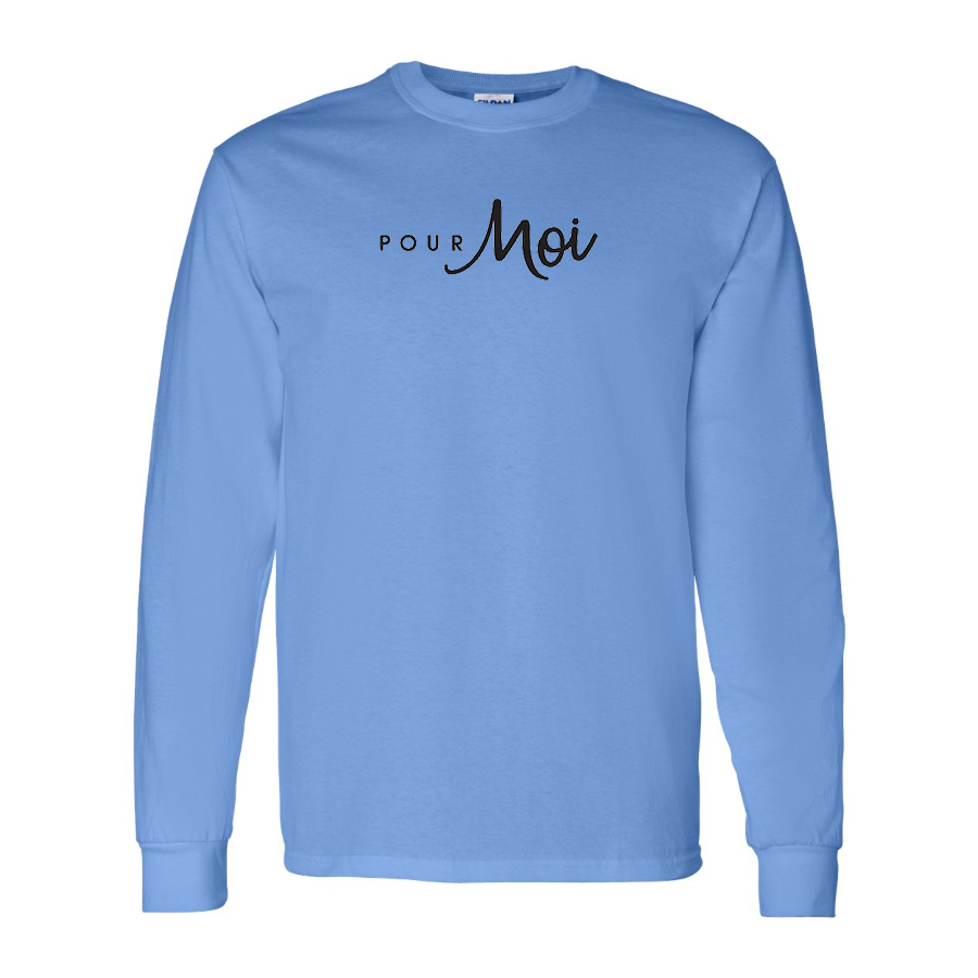 Men's  Pour Moi Logo  Cotton Long Sleeve T-Shirt