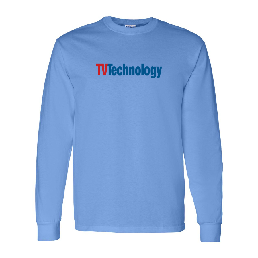 Men's TV Technology Logo Cotton Long Sleeve T-Shirt