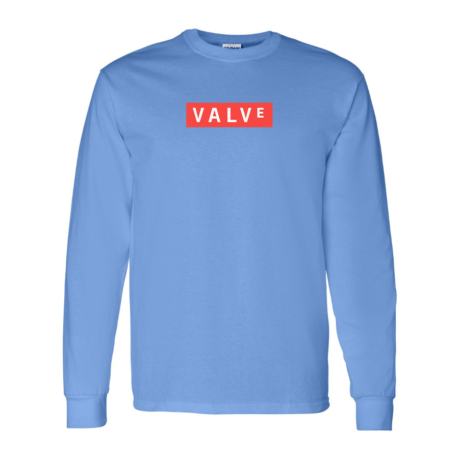 Men's Valve Banner Logo Cotton Long Sleeve T-Shirt