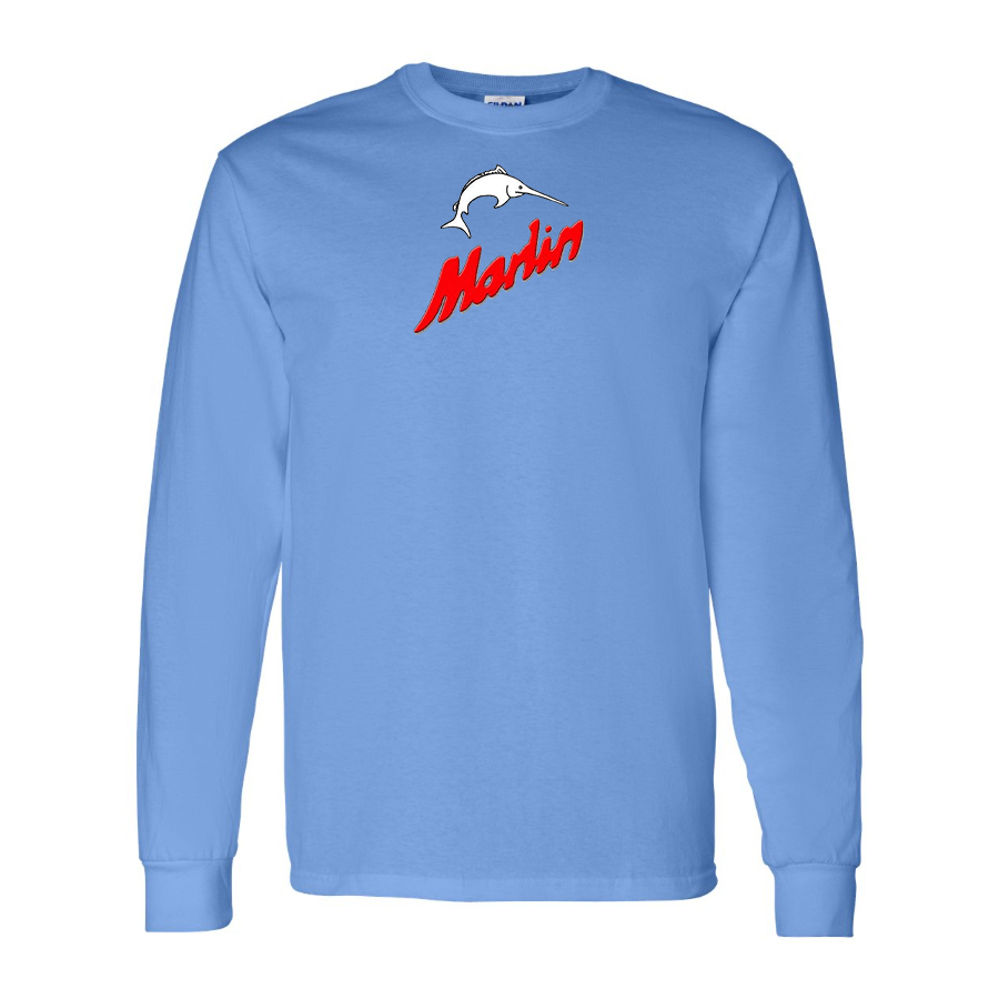 Men's Marlin Logo Cotton Long Sleeve T-Shirt