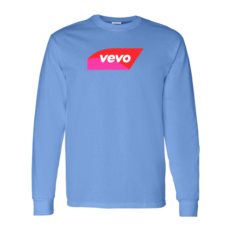 Men's Vevo Thumbnail Banner Logo Cotton Long Sleeve T-Shirt