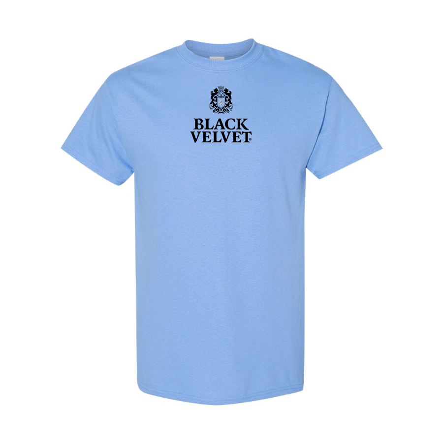 Men's Black Velvet Logo Cotton T-Shirt