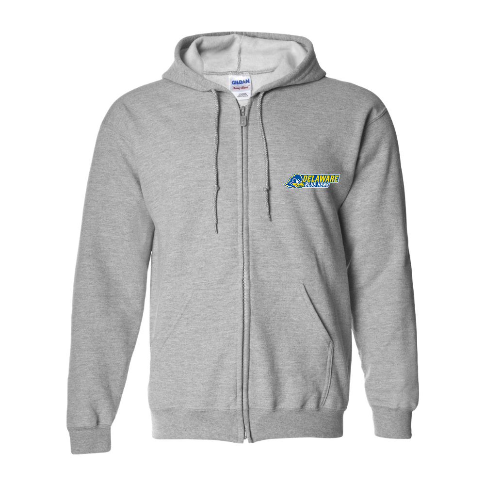 Men's  Delaware Blue Hens Gildan  Heavy Blend Full Zip Hooded Sweatshirt