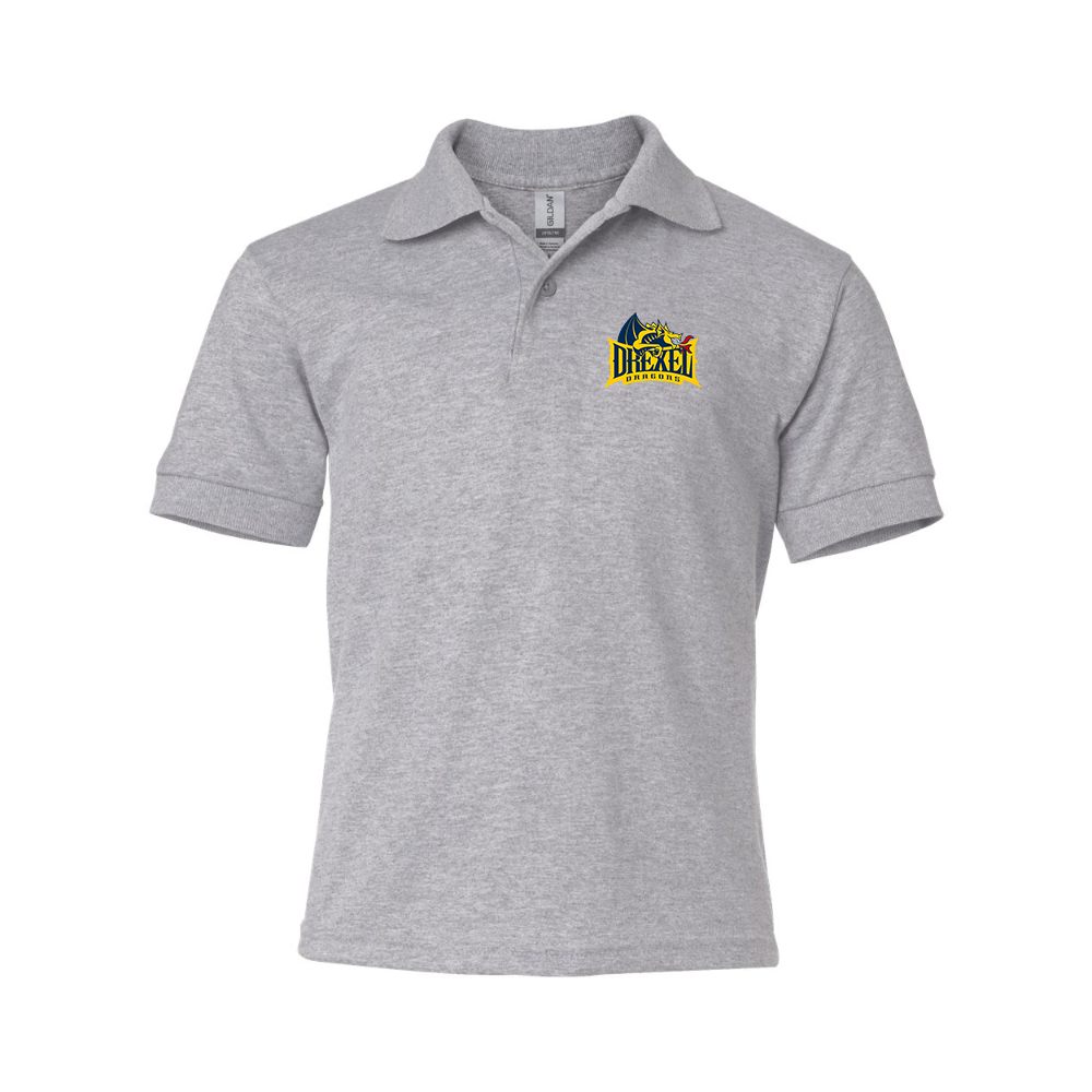 Youth  Drexel Dragons Gildan Dry Blend Jersey Polo