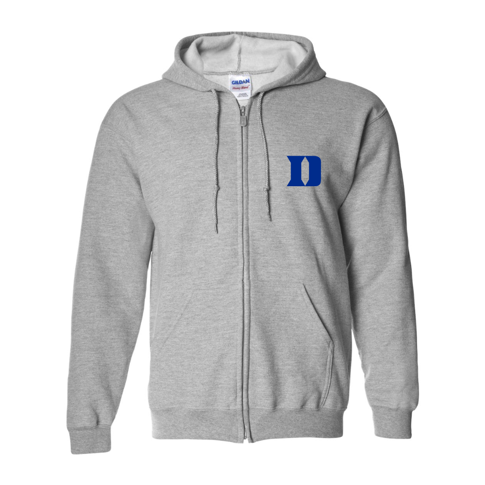 Men's Duke Blue Devils Gildan  Heavy Blend Full Zip Hooded Sweatshirt