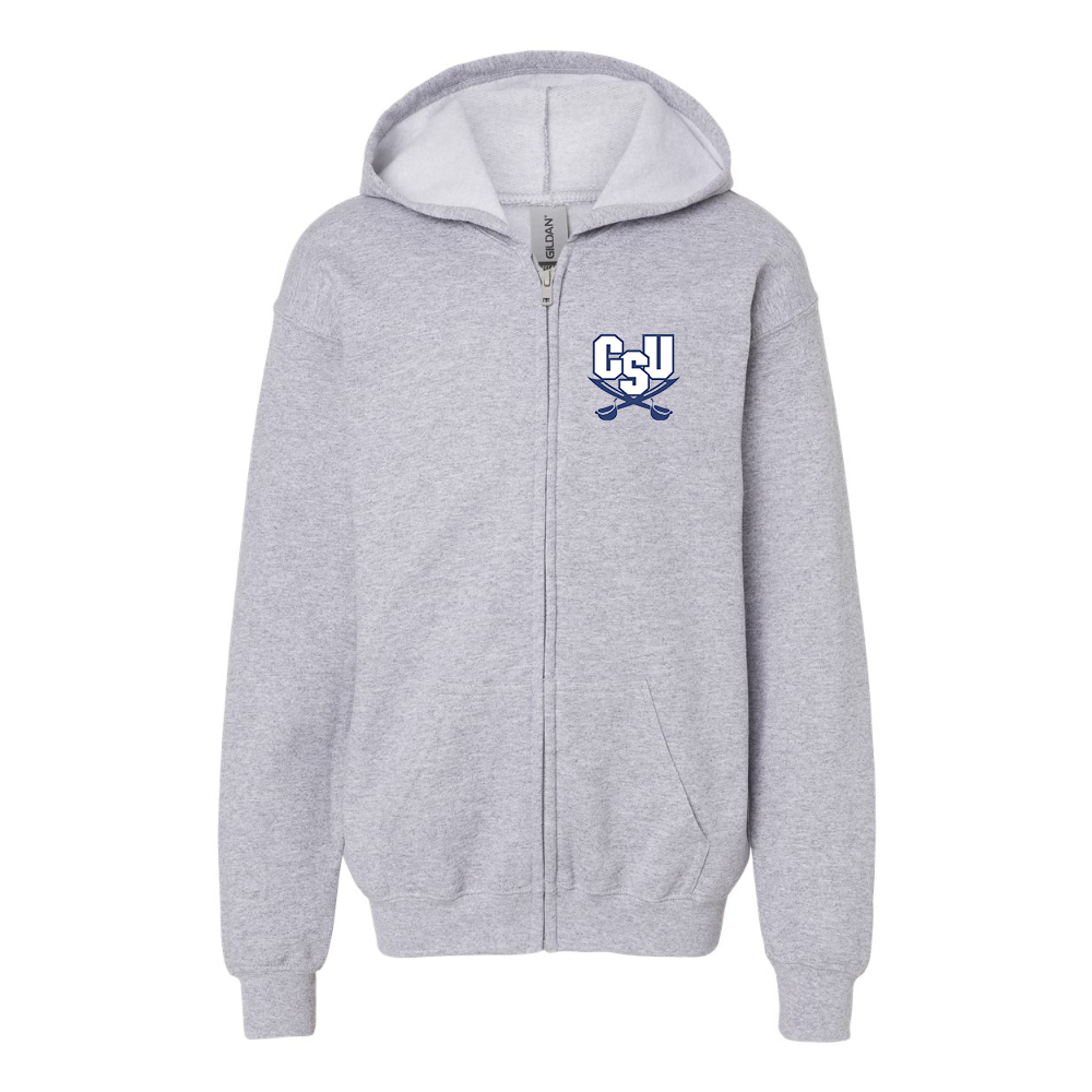 Youth  CSU Buccaneers   Gildan Heavy Blend Full Zip Hooded Sweatshirt