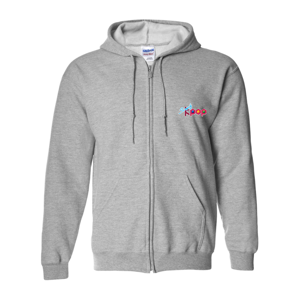 Men's Simply Kpop  Gildan  Heavy Blend Full Zip Hooded Sweatshirt